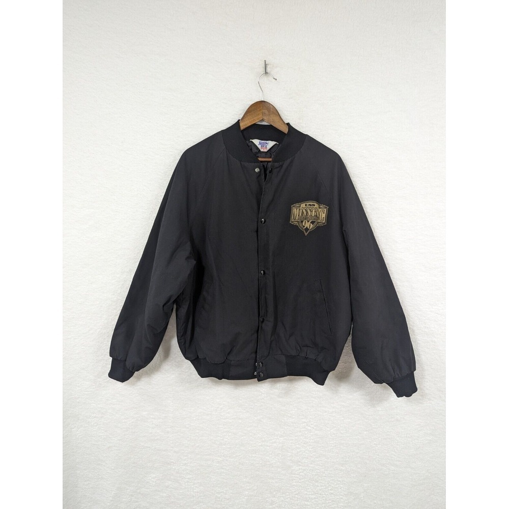 Vintage Westark Mens 1996‎ Convention Bomber Snap Up Black Jacket Size XL USA